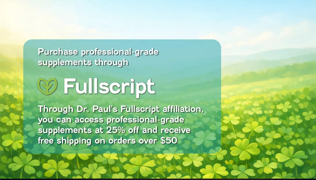 A lush green clover field bathed in soft spring light, evoking St. Patrick's Day renewal -- representing green superfoods, gut health, and whole-body wellness.